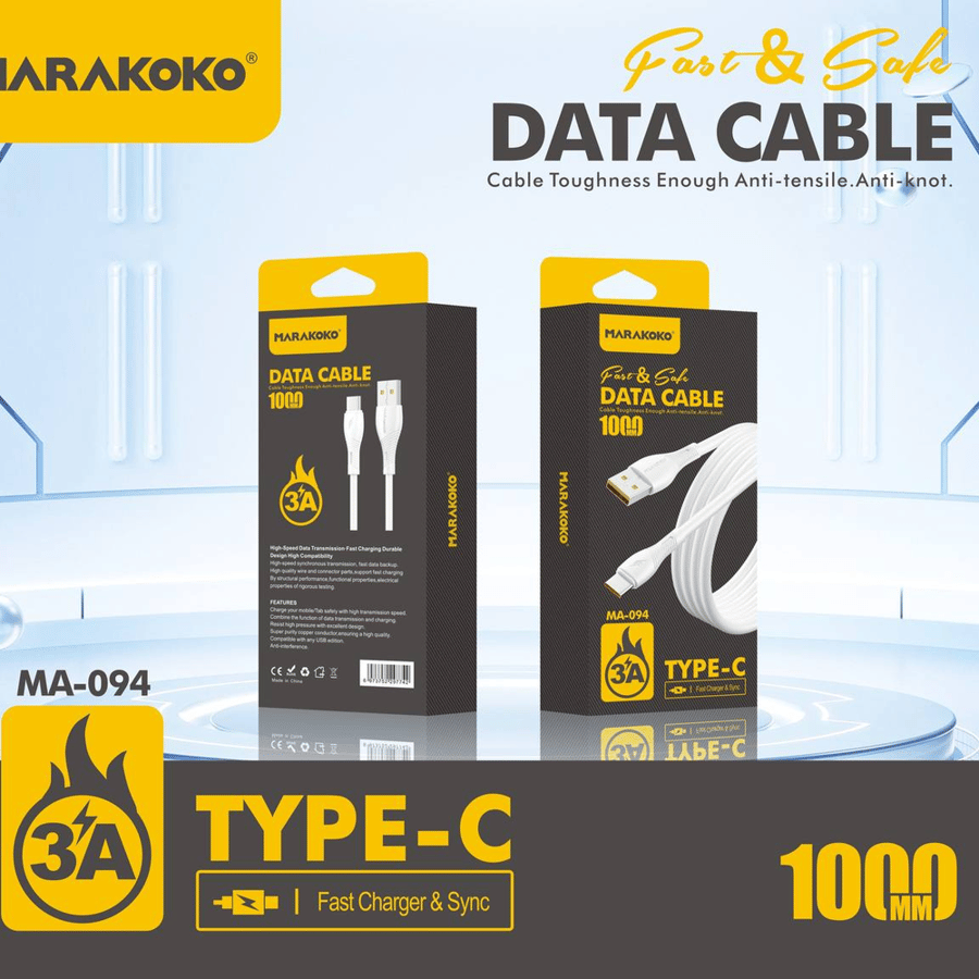كيبل USB-A إلى Type-C متين للآيفون وسامسونج مع شحن سريع 3 أمبير ومقاوم