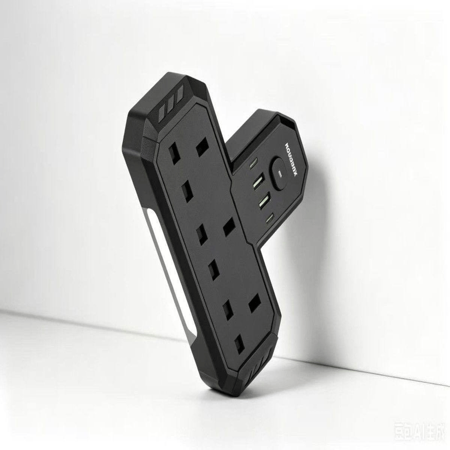 توصيلة كهرباء جدارية موج ماكس 6 في 1 بقوة 3550 واط - 3 أفياش + PD + USB - MOOGMAX