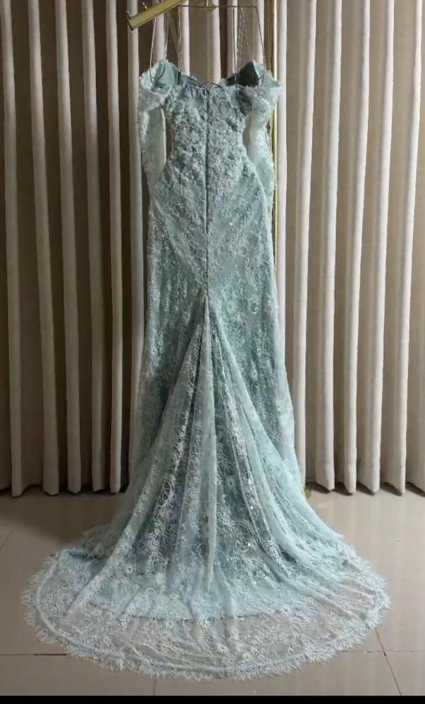 فستان سهره دانتيل خرز بطانه تفته ناعمه من miar Fashion