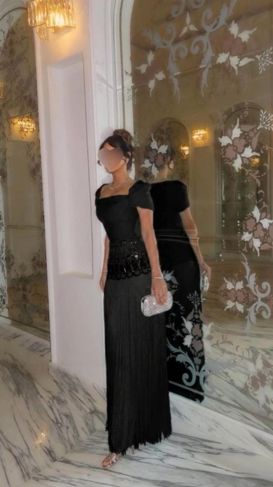 فستان سهره أسود باربي تطريز يدوي جميل من miar fashion