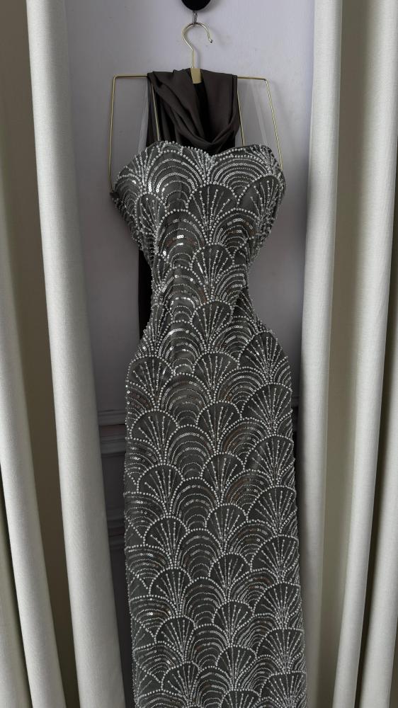 فستان بيج سهره خرز رااقي من Mair Fashion