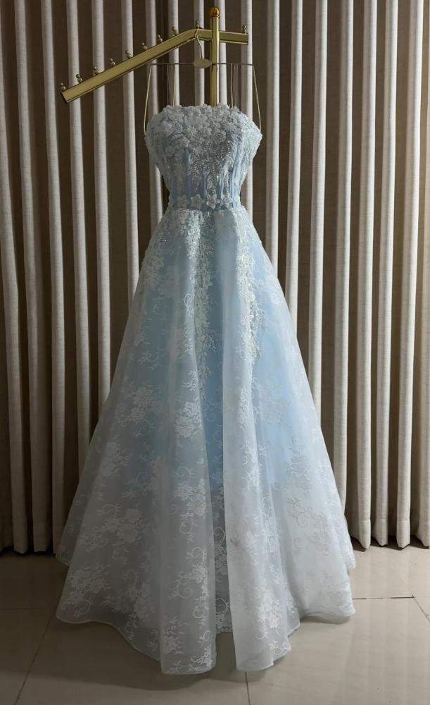 فستان سهره سماوي كلفه سهره كلوووش فاخر من Miar Fashion