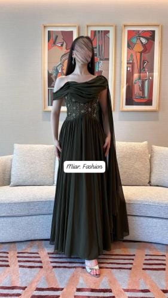 فستان سهرة شيفون جورجيت رائع من miar fashion