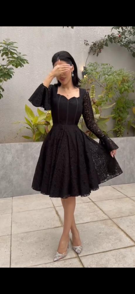 فستان ميد اسود دانتيل /Mair Fashion