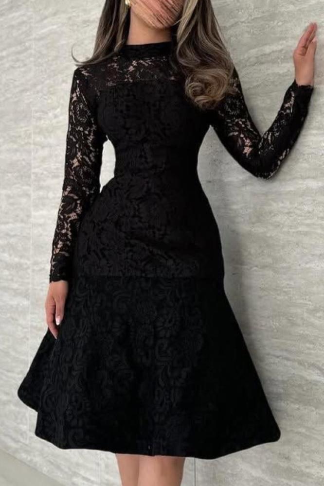 فستان أسود ميدي دانتيل أصلي من Mair fashion