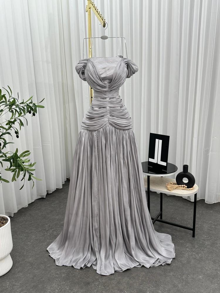 فستان سهره رصاصي كرنكل / Mair Fashion