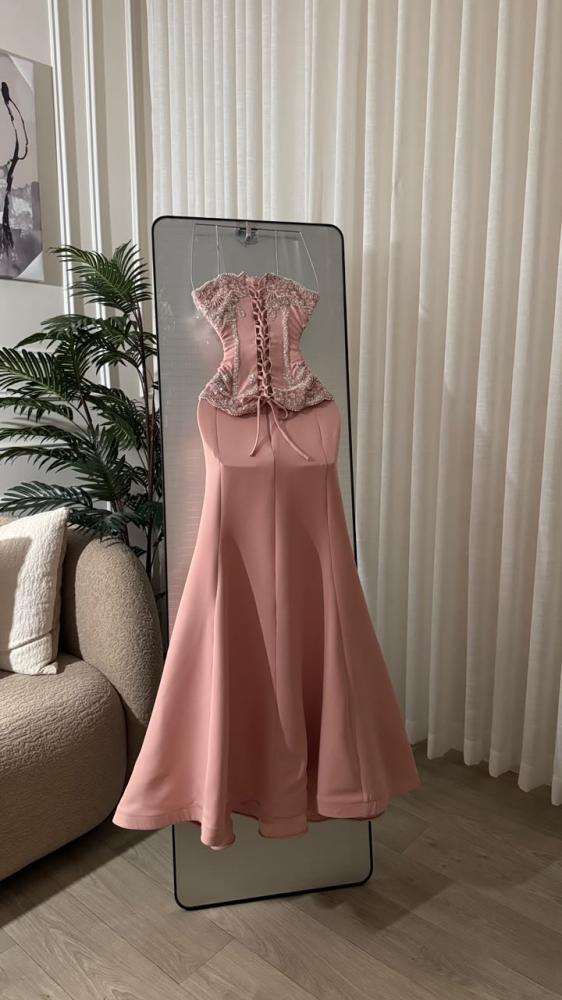 فستان لحمي كلفه سهره ميكادو فاخر من miar fashion