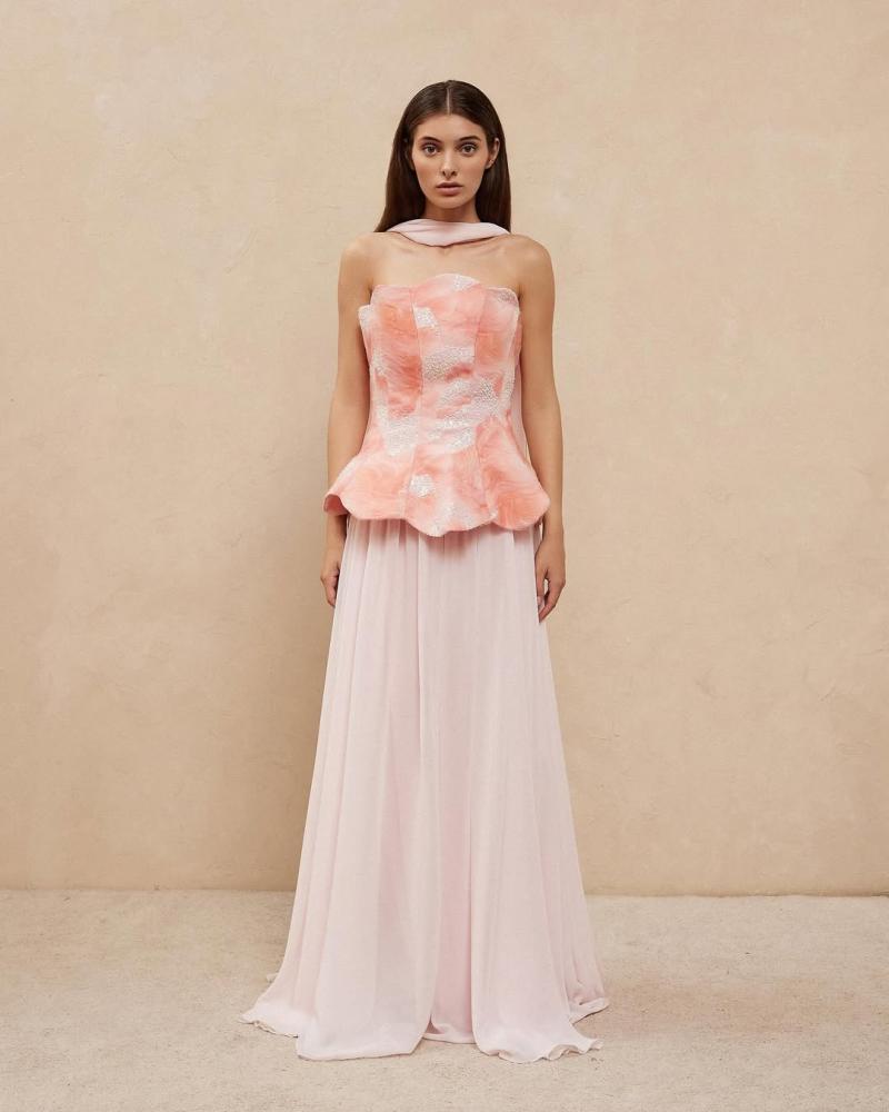 فستان سهره جورجيت علا شال شيفون راقي من Mair Fashion