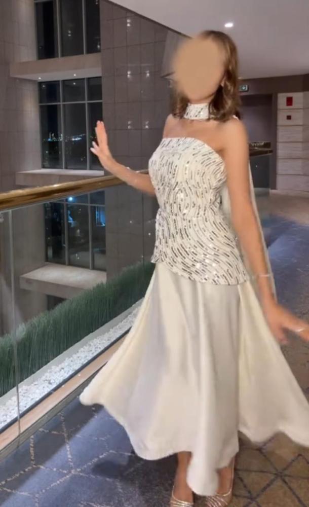 فستان ترتر استرتش تفته شال جورجيت / Mair Fashion