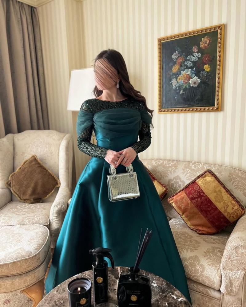 فستان زيتي ميكادو راقي تل ناعم وجميل / Mair Fashion