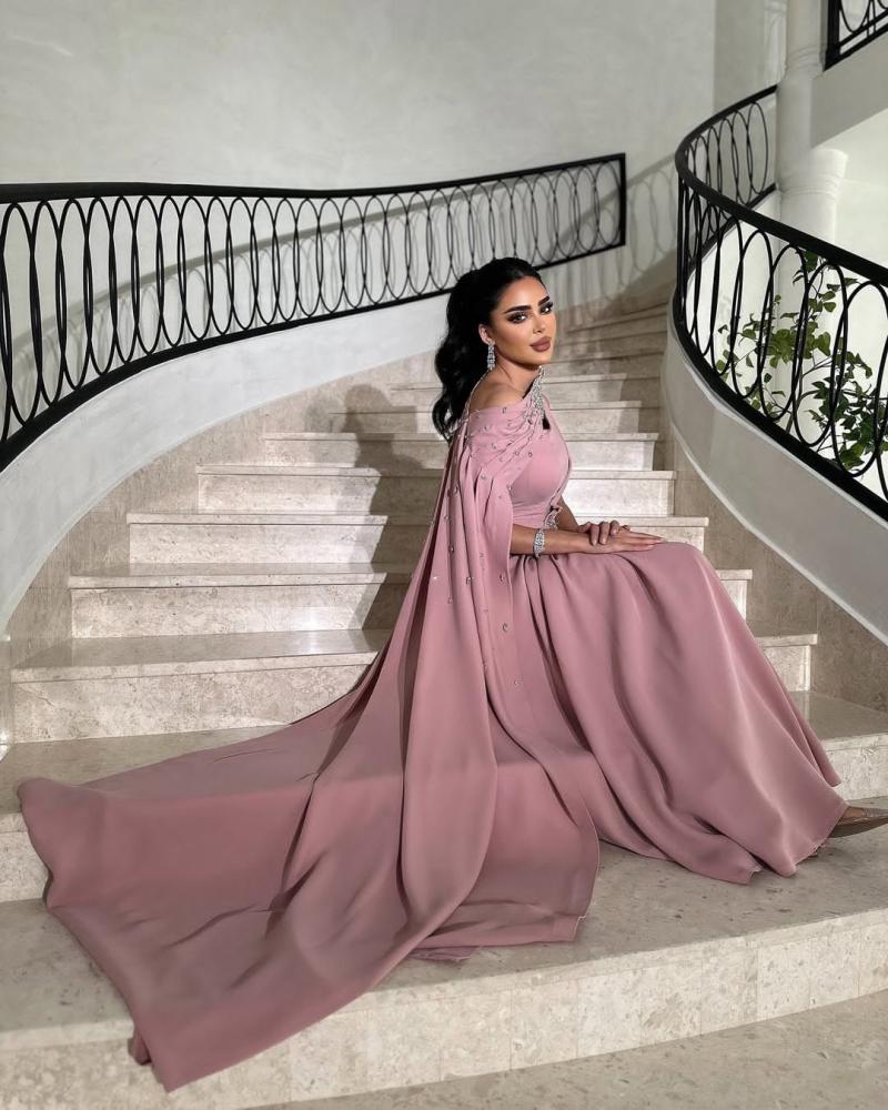 فستان لحمي باربي بتطريز يدوي /Mair Fashion