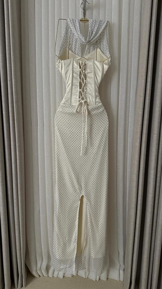 فستان سهره كرستال استرتش مع تفته كورسيه أنيق من miar fashion