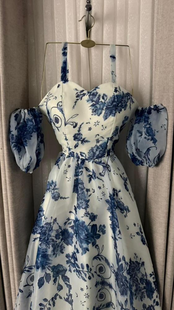 فستان العيد شيفون مشجر فخم من miar fashion