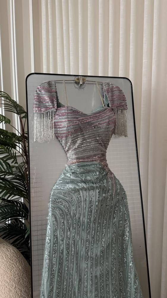فستان سهره شك مموج أصلي من miar fashion