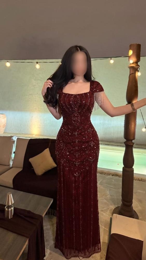 فستان سهره تطريز كرستال وخرز فاخر من Miar Fashion