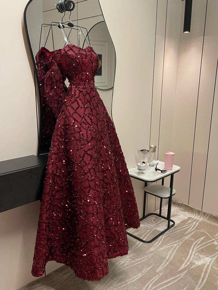 فستان سهره عودي كلوووش خرز فاااخر من miar fashion