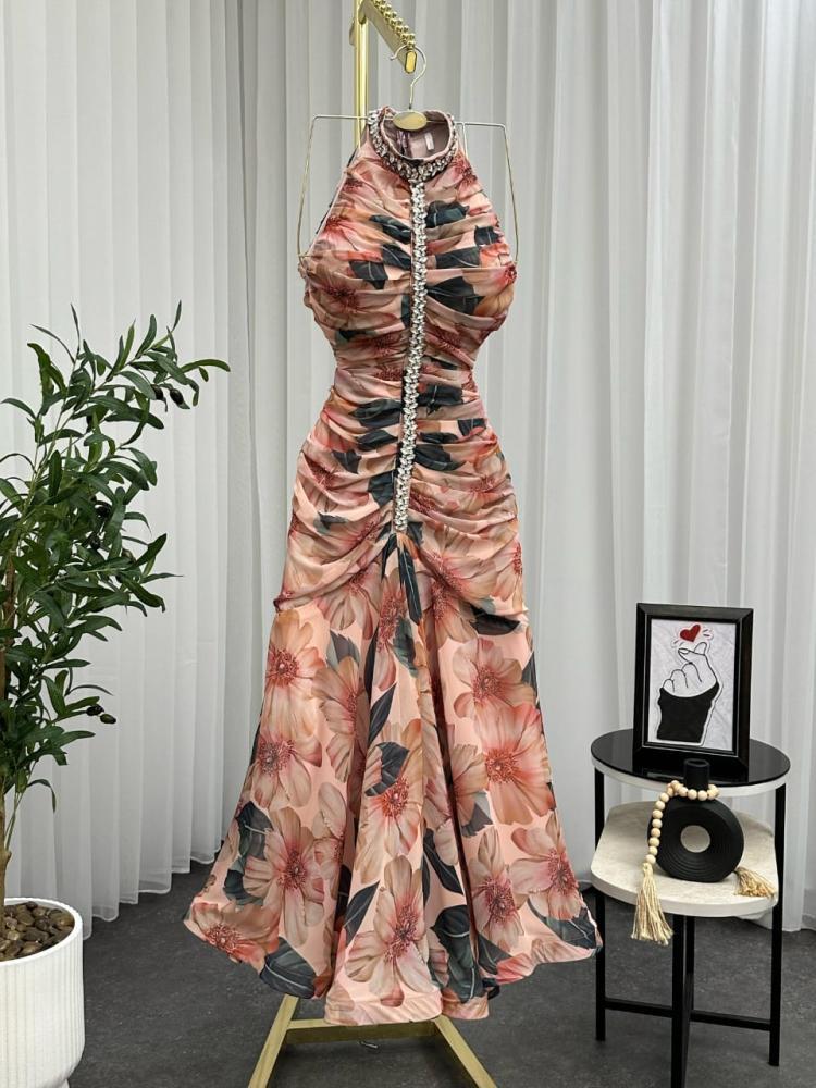 فستان سهره شيفون مشجر فخم من miar fashion