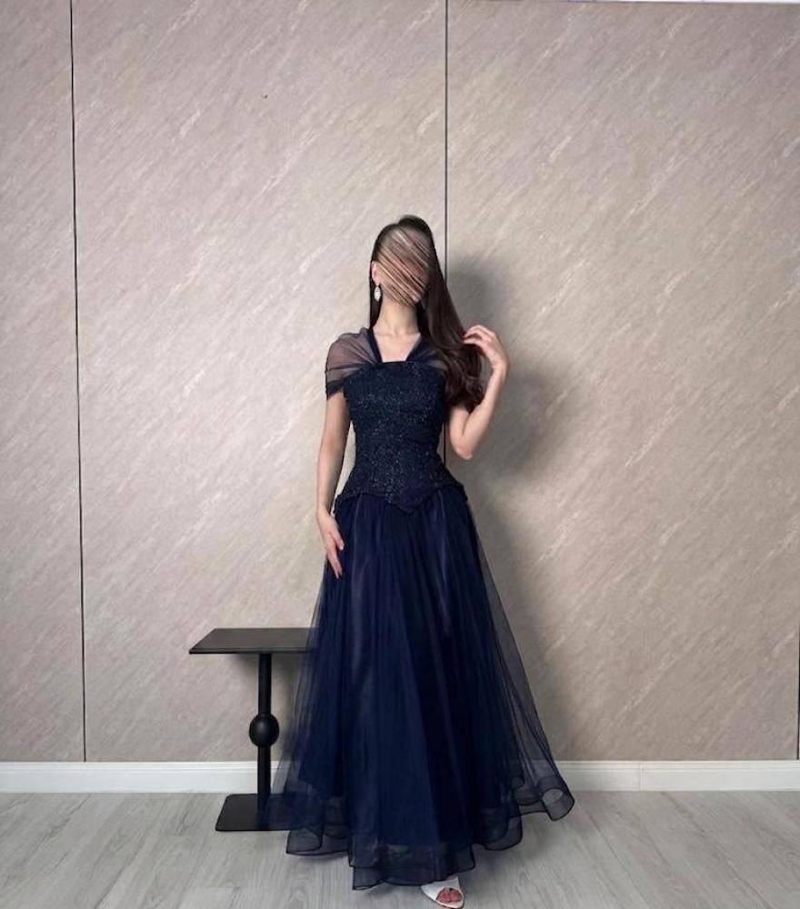 فستان سهره كحلي تل ناعم من miar fashion