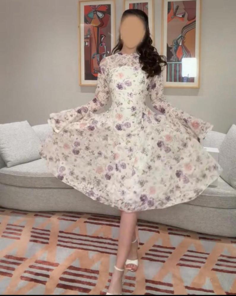 فستان العيد دانتيل مشجر بطانه باربي ناعمه من miar fashion