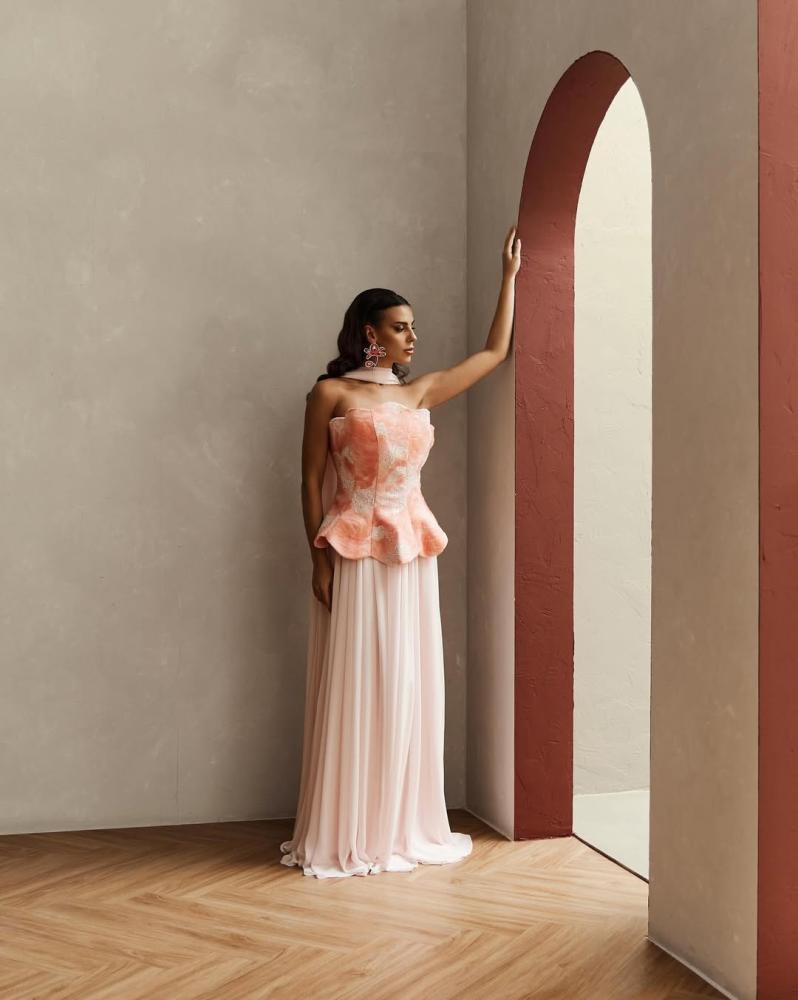 فستان سهره جورجيت علا شال شيفون راقي من Mair Fashion