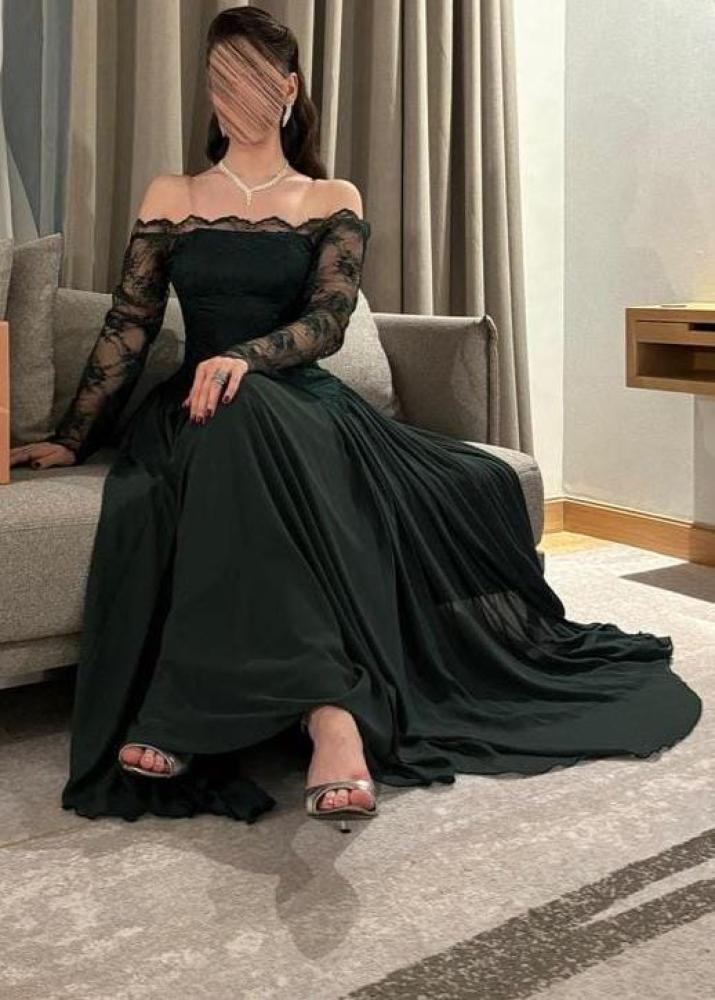 فستان سهره دانتيل شيفون بلونين فاخره من miar fashion