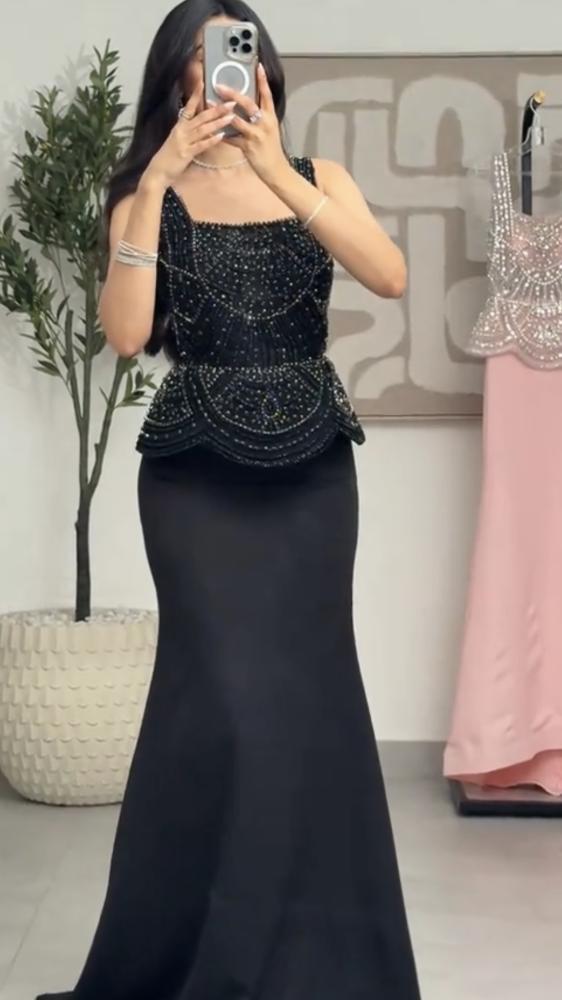 فستان سهره أسود باربي تطريز يدوي جميل وجذاب