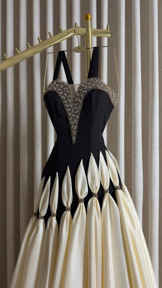 فستان أمل باربي شانطون مع تطريز يدوي فاخر من Miar Fashion
