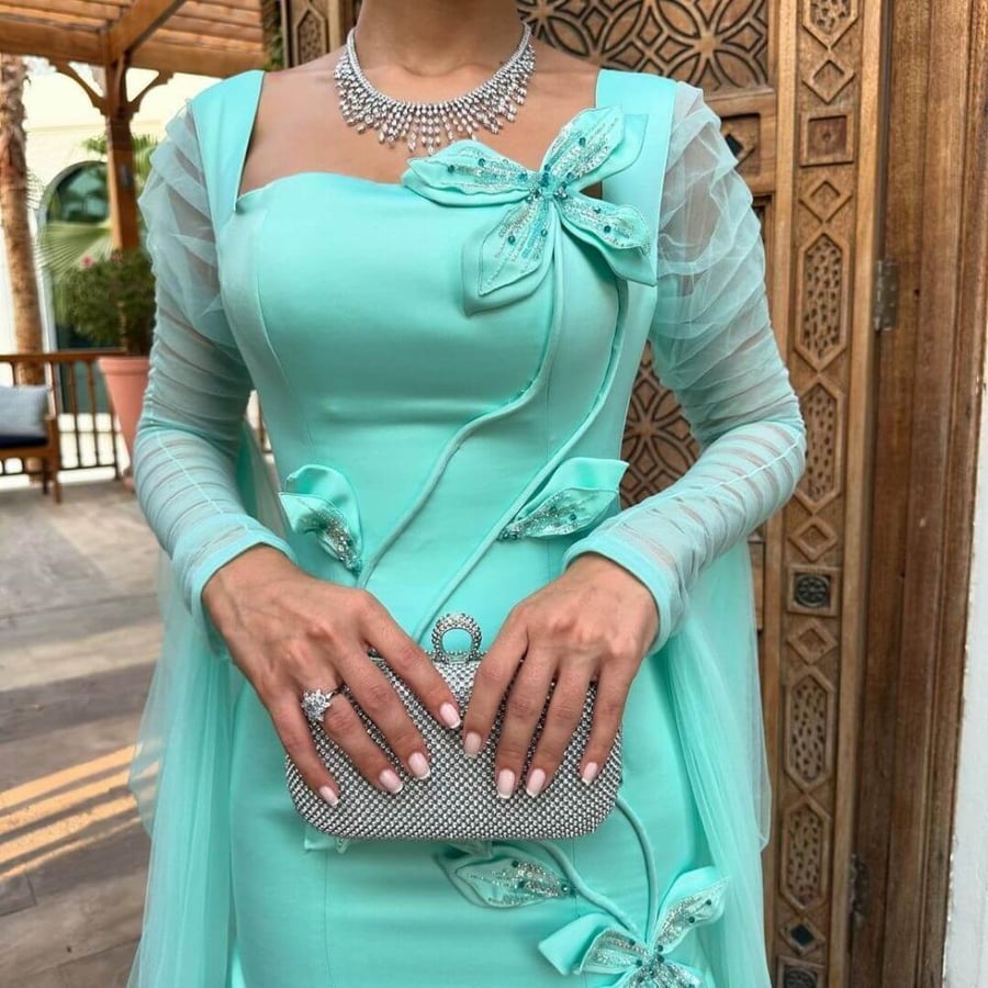 فستان سهرة تيفاني بتصميم جديد /Mair Fashion