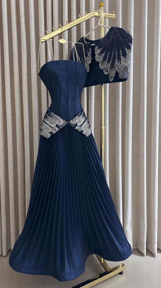 فستان سهره كحلي ميكادو بليسيا فاخر من Miar Fashion