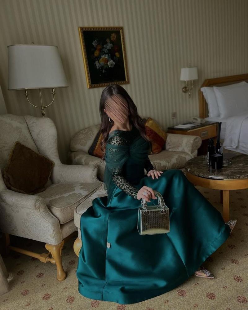 فستان زيتي ميكادو راقي تل ناعم وجميل / Mair Fashion