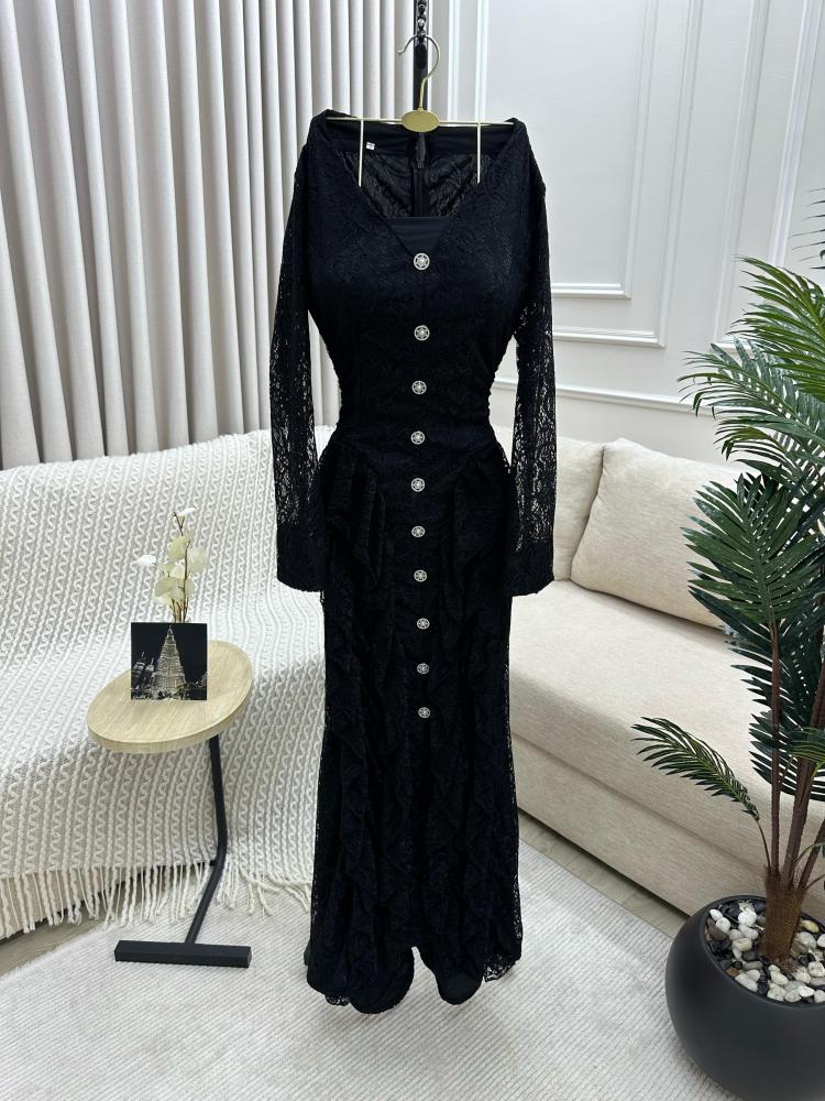 فستان أسود دانتيل من Mair Fashion