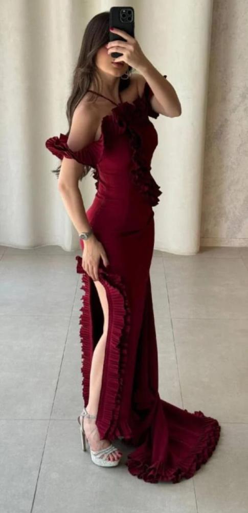 فستان عنابي باربي بوليسية مكسره رااقي ألاصلي / Mair Fashion