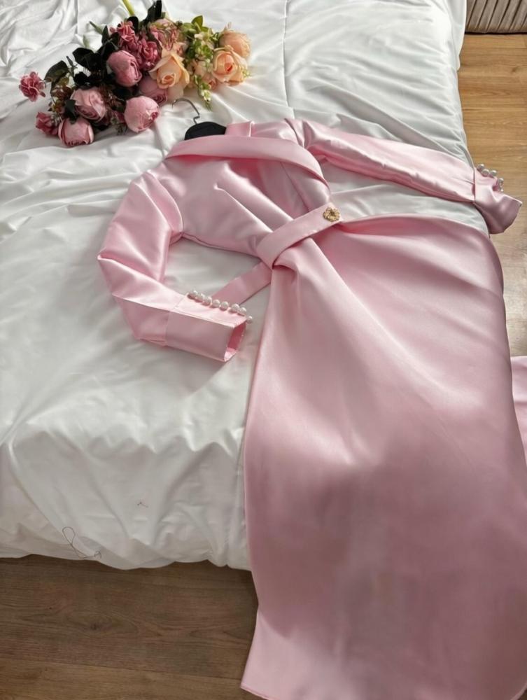 فستان لحمي ميكادو دبل كلوووش مع لولو فاخر من Miar Fashion