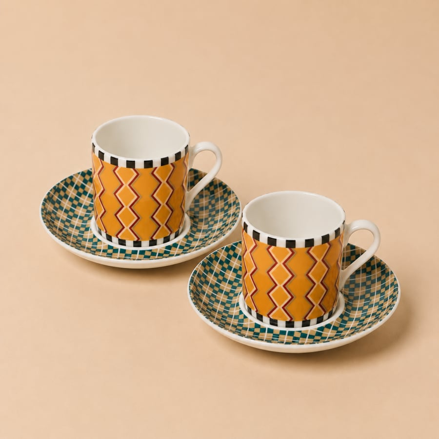 Galaxy Yellow/Green - طقم اكواب اسبريسو (٤ قطع)