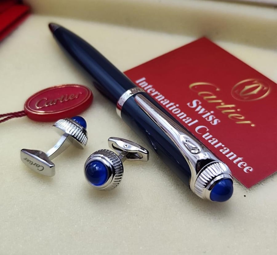 Pen set and Cartier cufflinks