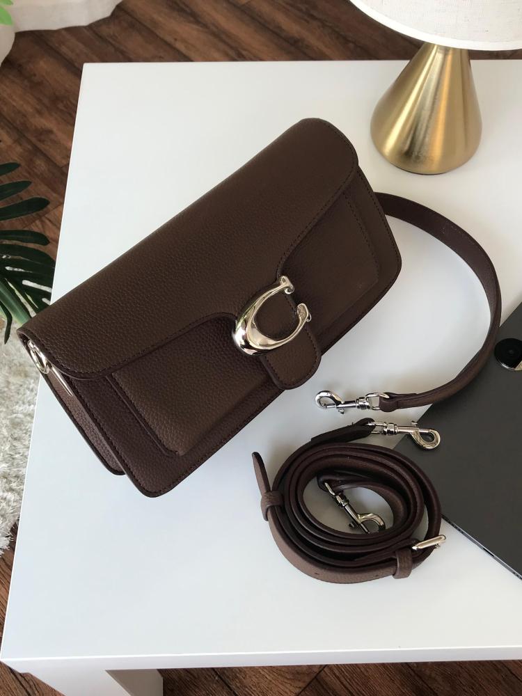 Coach bag brown with silver logo