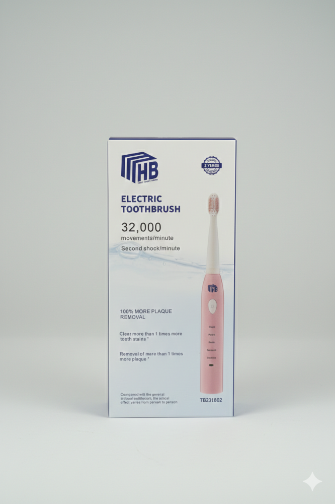 Smart HB electric toothbrush - sonic vibration technology (32,000 pulses/minute)