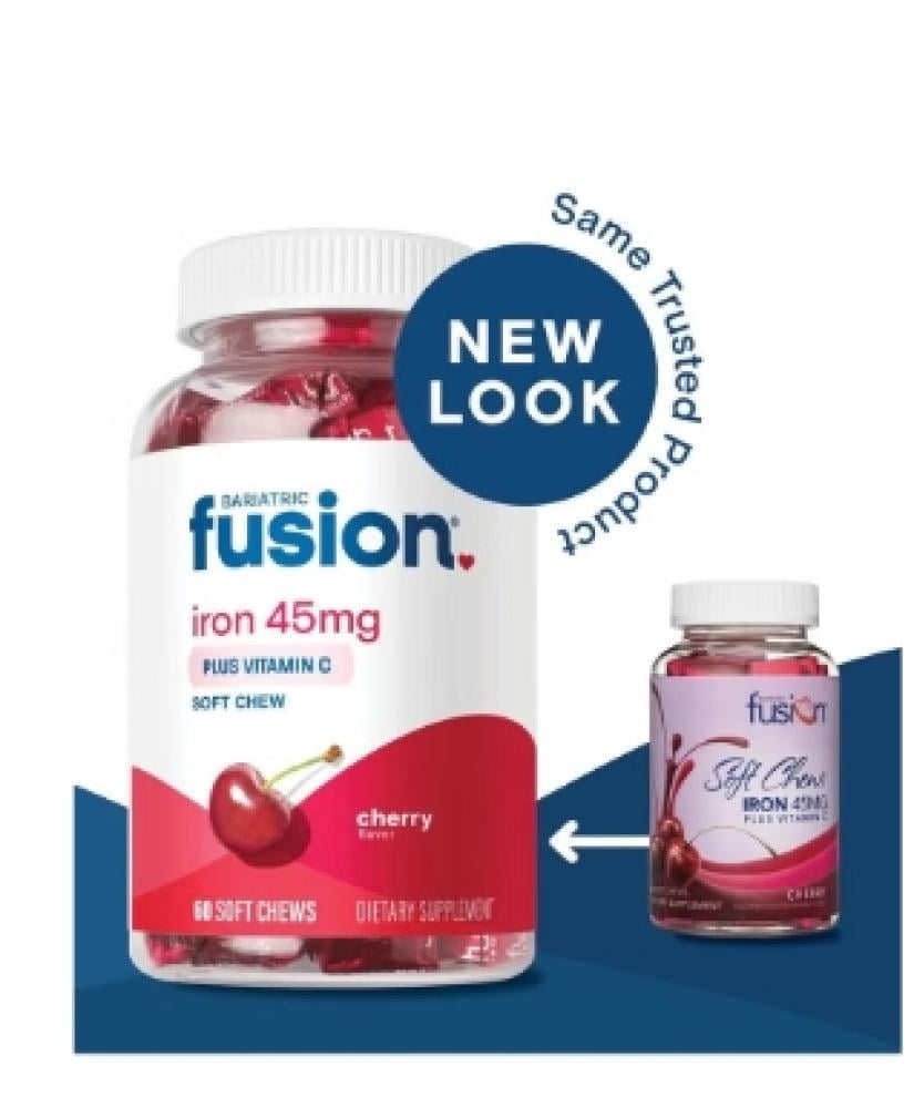 برياتريك فيوجن حديد سهلة المضغ نكهة كرز 48 جم Bariatric Fusion Iron Chewable Flavor