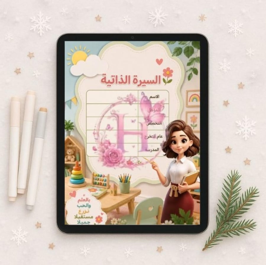 ملف انجاز معلمة رياض أطفال pdf