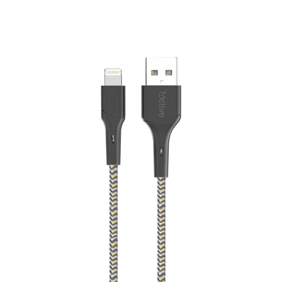 Gray fabric saddle iPhone cable - 1.2 metres