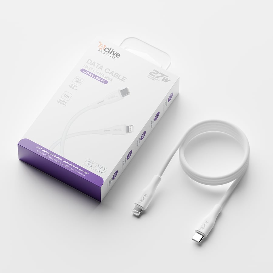 كيبل ايفون Active LS-PD01 -  أبيض