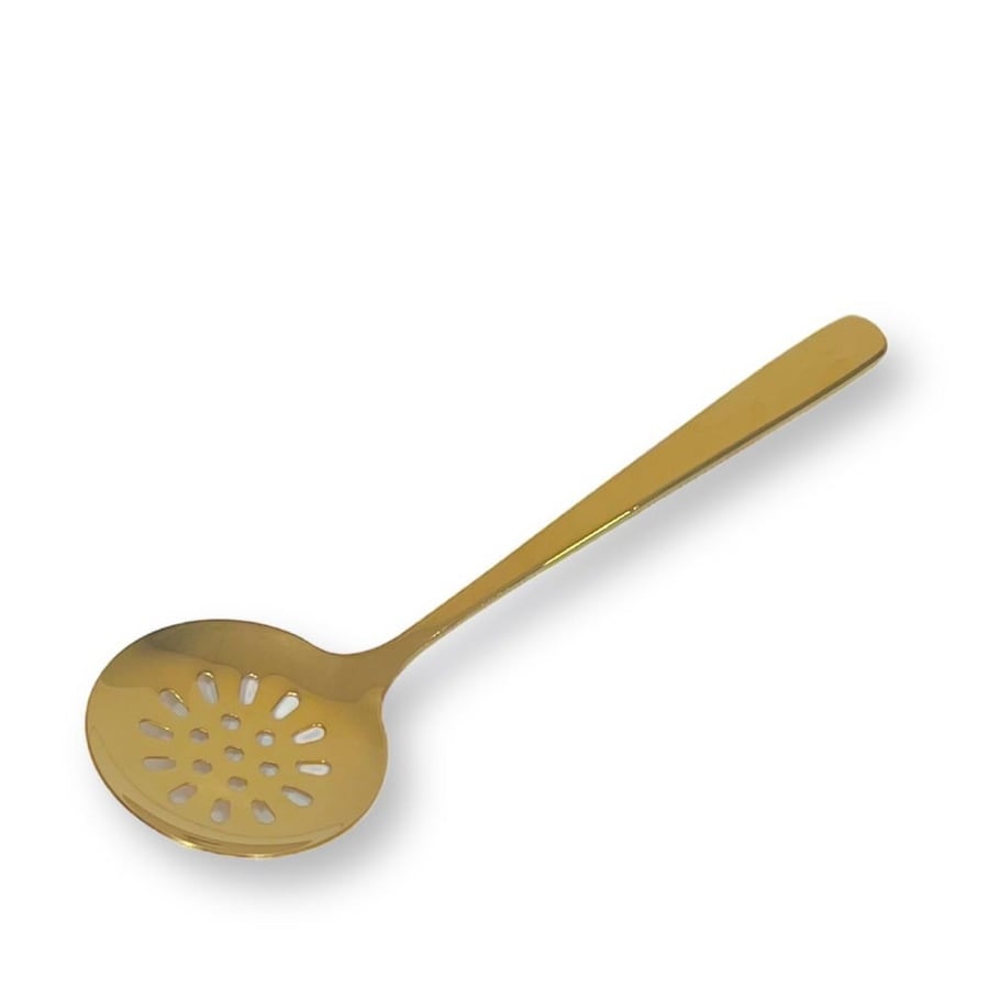 Golden circular perforated malas
