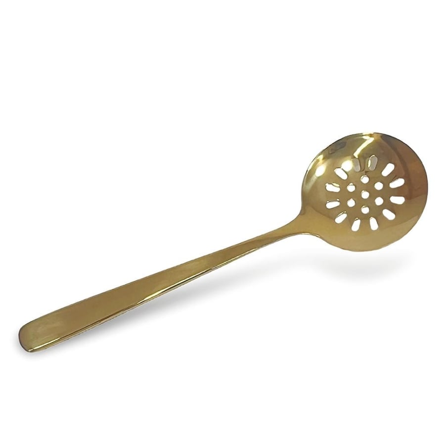 Golden circular perforated malas