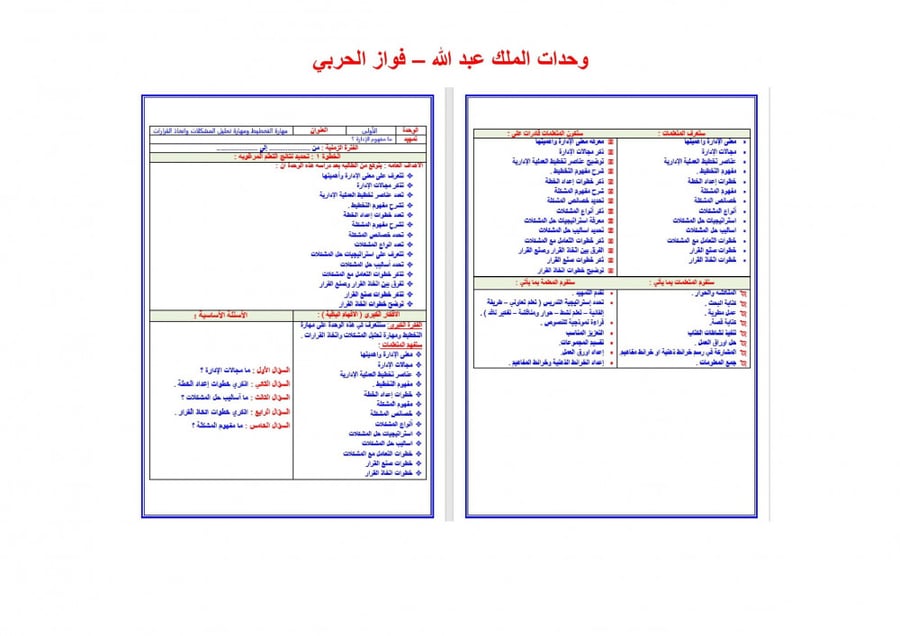 حل كتاب مهارات إدارية مقررات