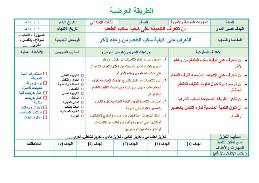تحضير مهارات حياتية واسرية ثالث ابتدائي الفصل الثالث تربية فكرية