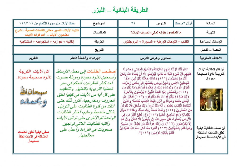 تحضير قران حفظ ثاني متوسط الفصل الثالث مدارس التحفيظ