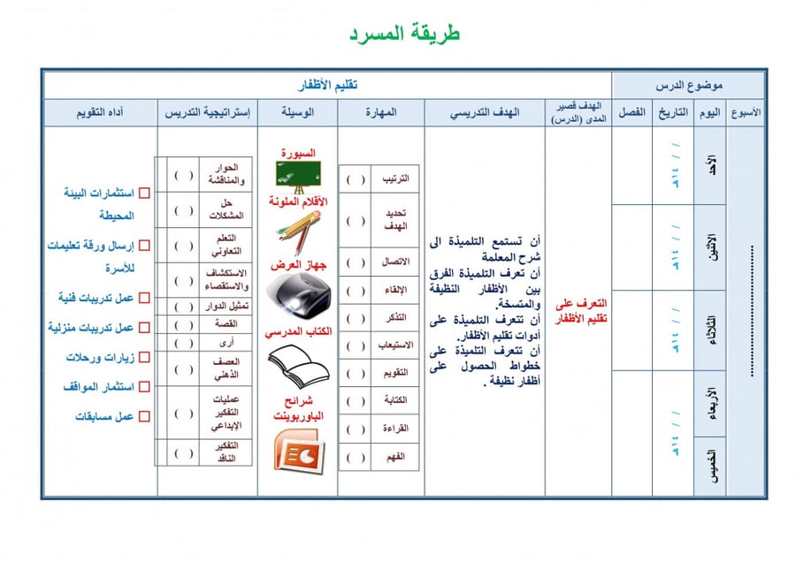 تحضير مهارات حياتية واسرية رابع ابتدائي الفصل الثالث تربية فكرية