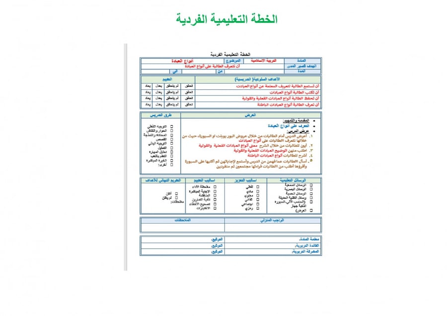 تحضير دراسات إسلامية اول متوسط الفصل الثالث تربية فكرية