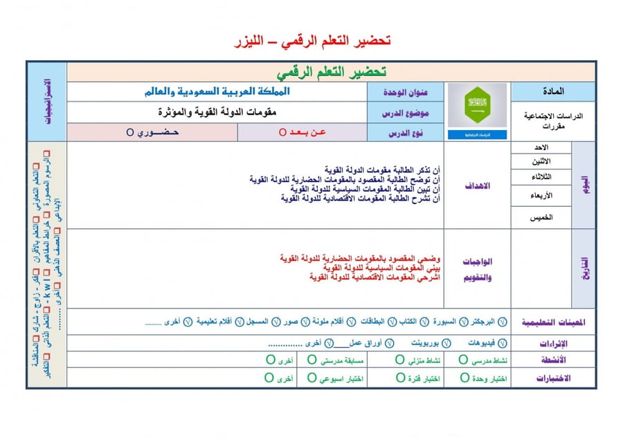 شرح درس جامعة الدول العربية مادة الاجتماعيات مقررات