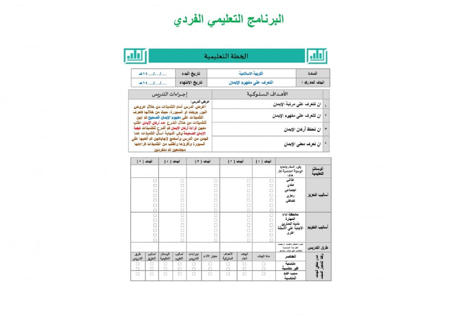 تحضير دراسات إسلامية خامس ابتدائي الفصل الثالث تربية فكرية